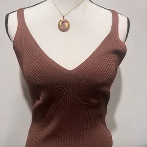 Abercrombie & Fitch Brown Ribbed Tank Top